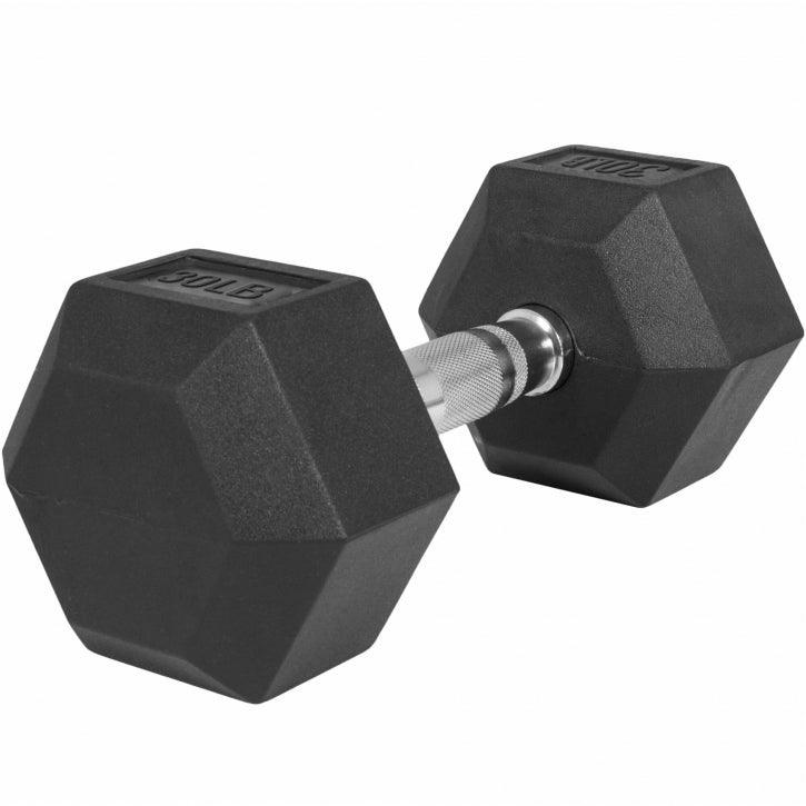 Hexagon Kurzhantel Gummi - 5-60 Pfund (2,3-27,2 kg) - Gorilla Sports DE