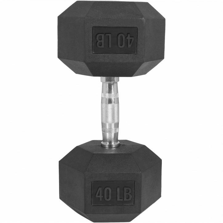 Hexagon Kurzhantel Gummi - 5-60 Pfund (2,3-27,2 kg) - Gorilla Sports DE