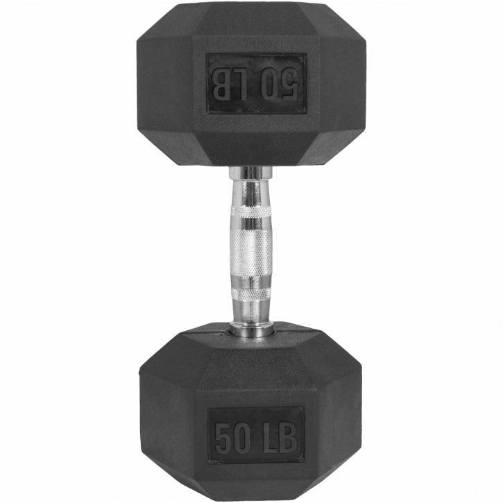 Hexagon Kurzhantel Gummi - 5-60 Pfund (2,3-27,2 kg) - Gorilla Sports DE