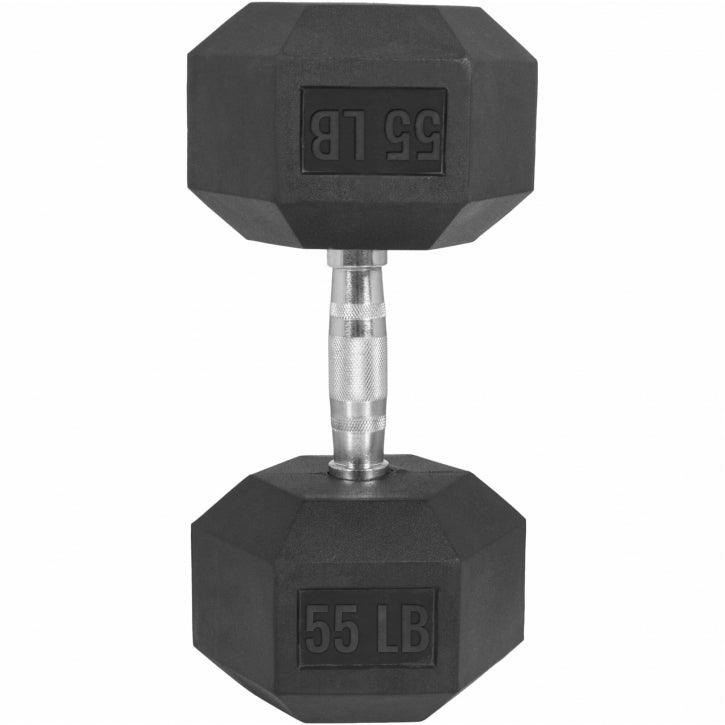 Hexagon Kurzhantel Gummi - 5-60 Pfund (2,3-27,2 kg) - Gorilla Sports DE