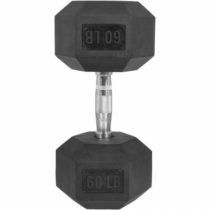 Hexagon Kurzhantel Gummi - 5-60 Pfund (2,3-27,2 kg) - Gorilla Sports DE