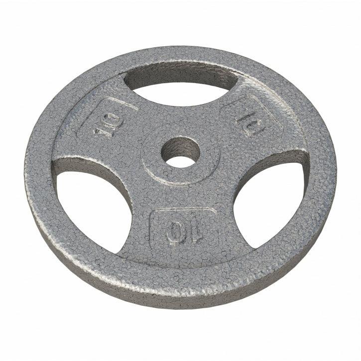 Hantelscheibe Guss Gripper - 2,5-45 lb (1,1-20,4 kg), 1" (25,4 mm), Gusseisen, Silber - Gorilla Sports DE