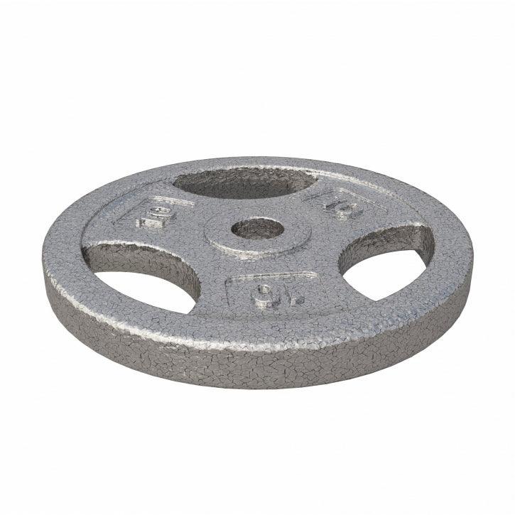 Hantelscheibe Guss Gripper - 2,5-45 lb (1,1-20,4 kg), 1" (25,4 mm), Gusseisen, Silber - Gorilla Sports DE