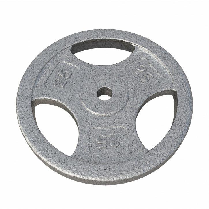 Hantelscheibe Guss Gripper - 2,5-45 lb (1,1-20,4 kg), 1" (25,4 mm), Gusseisen, Silber - Gorilla Sports DE