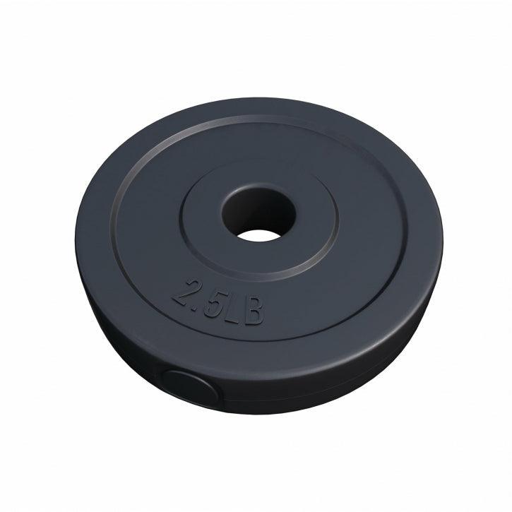 Hantelscheibe Kunststoff - 2,5-35 lb (1,1-15,9 kg) Ø 1'' (2,5 cm), Zement, Schwarz - Gorilla Sports DE