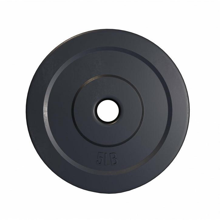 Hantelscheibe Kunststoff - 2,5-35 lb (1,1-15,9 kg) Ø 1'' (2,5 cm), Zement, Schwarz - Gorilla Sports DE