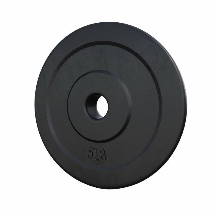 Hantelscheibe Kunststoff - 2,5-35 lb (1,1-15,9 kg) Ø 1'' (2,5 cm), Zement, Schwarz - Gorilla Sports DE