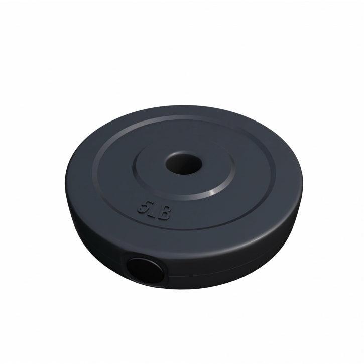 Hantelscheibe Kunststoff - 2,5-35 lb (1,1-15,9 kg) Ø 1'' (2,5 cm), Zement, Schwarz - Gorilla Sports DE