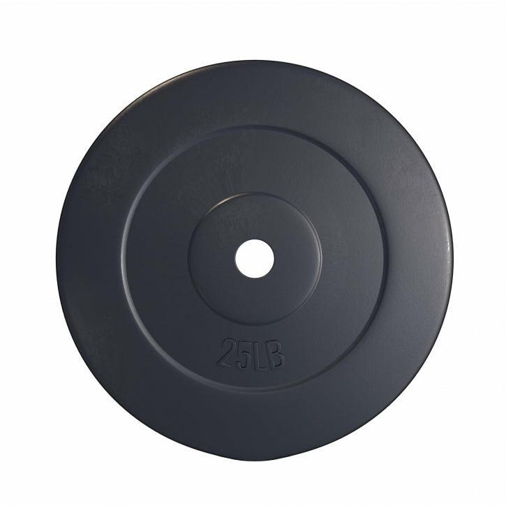 Hantelscheibe Kunststoff - 2,5-35 lb (1,1-15,9 kg) Ø 1'' (2,5 cm), Zement, Schwarz - Gorilla Sports DE