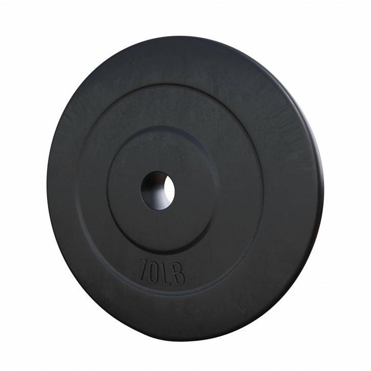 Hantelscheibe Kunststoff - 2,5-35 lb (1,1-15,9 kg) Ø 1'' (2,5 cm), Zement, Schwarz - Gorilla Sports DE