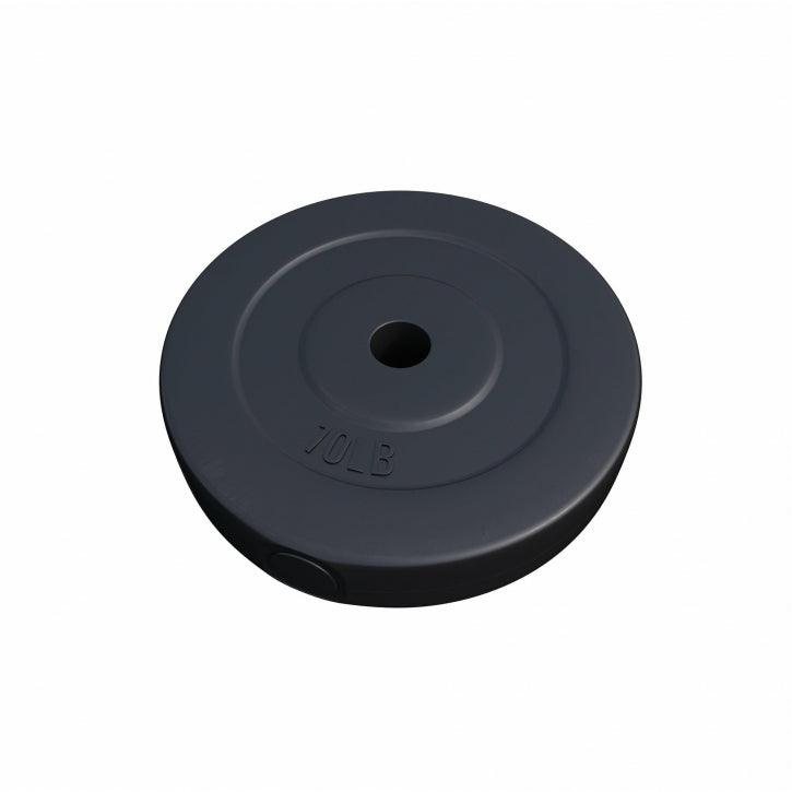 Hantelscheibe Kunststoff - 2,5-35 lb (1,1-15,9 kg) Ø 1'' (2,5 cm), Zement, Schwarz - Gorilla Sports DE