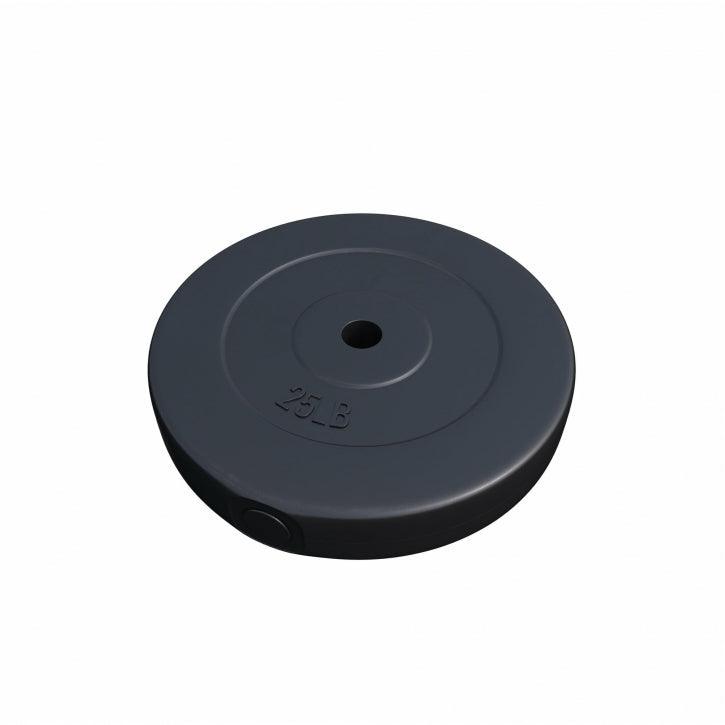 Hantelscheibe Kunststoff - 2,5-35 lb (1,1-15,9 kg) Ø 1'' (2,5 cm), Zement, Schwarz - Gorilla Sports DE