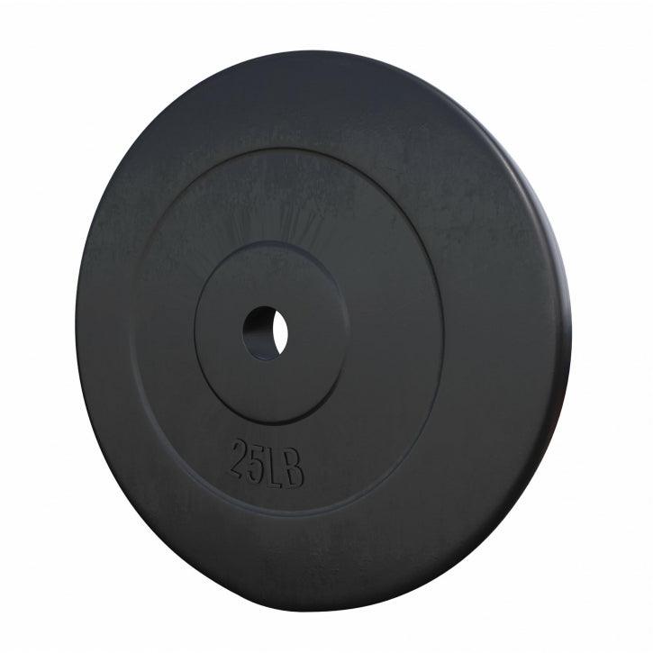 Hantelscheibe Kunststoff - 2,5-35 lb (1,1-15,9 kg) Ø 1'' (2,5 cm), Zement, Schwarz - Gorilla Sports DE
