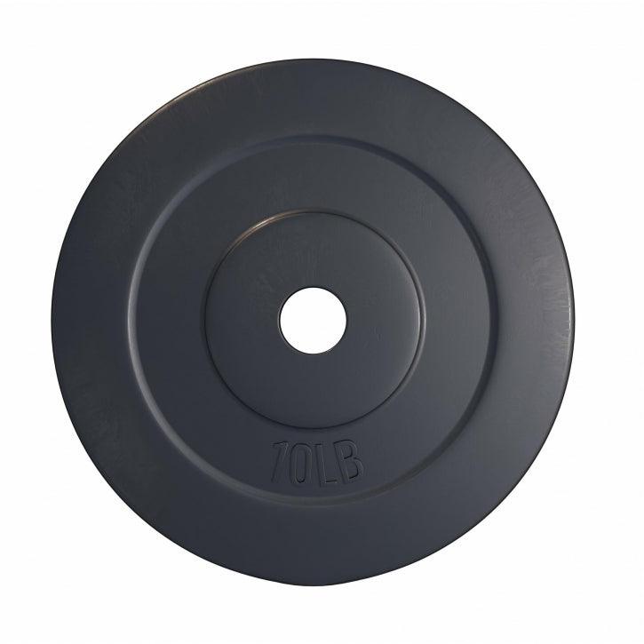 Hantelscheibe Kunststoff - 2,5-35 lb (1,1-15,9 kg) Ø 1'' (2,5 cm), Zement, Schwarz - Gorilla Sports DE