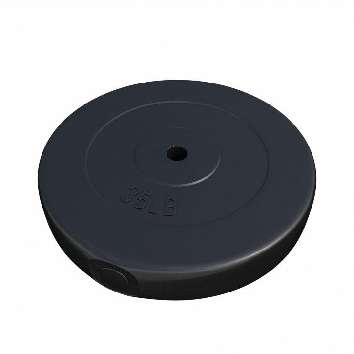 Hantelscheibe Kunststoff - 2,5-35 lb (1,1-15,9 kg) Ø 1'' (2,5 cm), Zement, Schwarz - Gorilla Sports DE