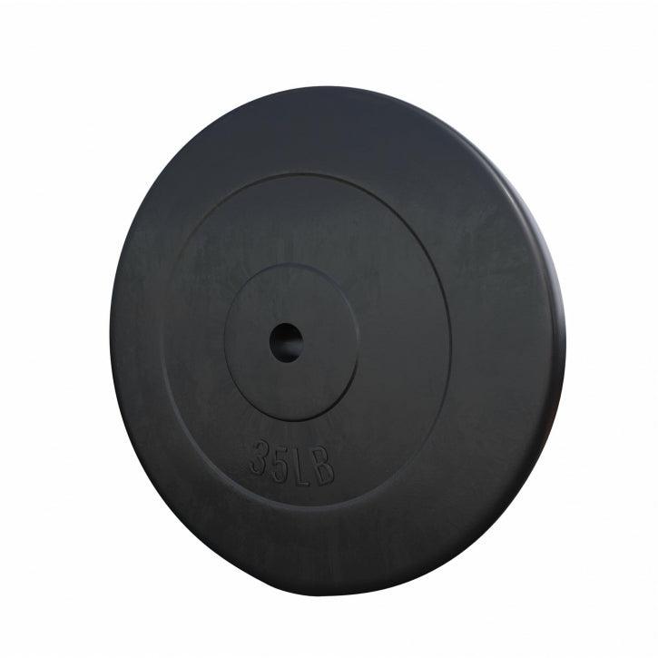 Hantelscheibe Kunststoff - 2,5-35 lb (1,1-15,9 kg) Ø 1'' (2,5 cm), Zement, Schwarz - Gorilla Sports DE
