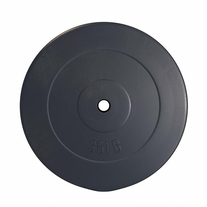 Hantelscheibe Kunststoff - 2,5-35 lb (1,1-15,9 kg) Ø 1'' (2,5 cm), Zement, Schwarz - Gorilla Sports DE