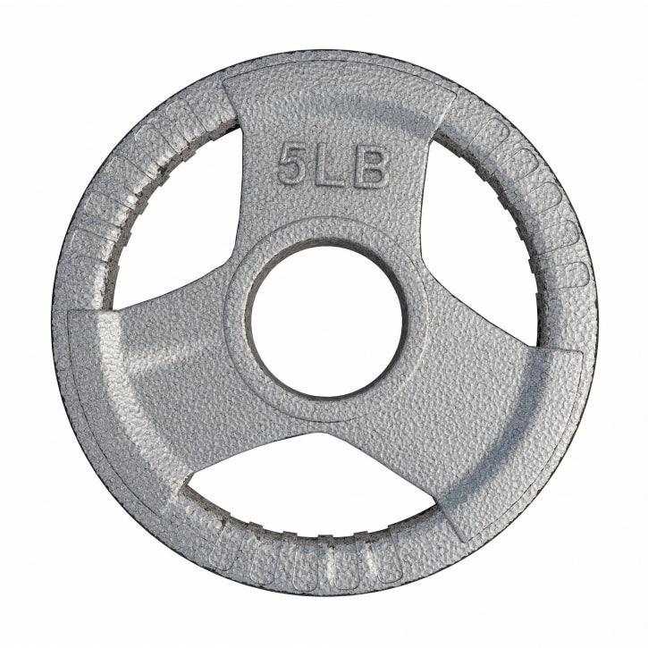 Hantelscheibe Gusseisen Gripper - 2,5-45 lb (1,1-20,4 kg), 2" (50/51 mm), Silber - Gorilla Sports DE