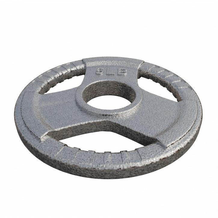 Hantelscheibe Gusseisen Gripper - 2,5-45 lb (1,1-20,4 kg), 2" (50/51 mm), Silber - Gorilla Sports DE