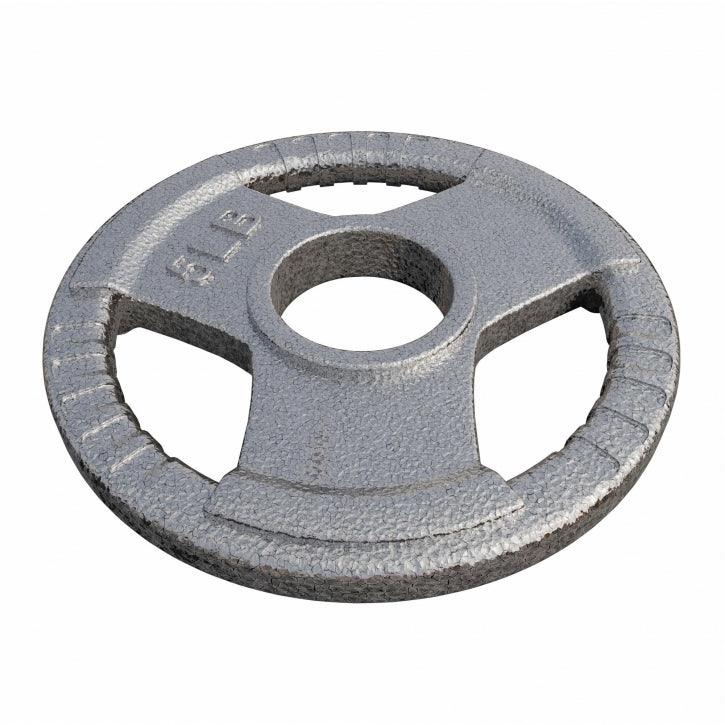 Hantelscheibe Gusseisen Gripper - 2,5-45 lb (1,1-20,4 kg), 2" (50/51 mm), Silber - Gorilla Sports DE