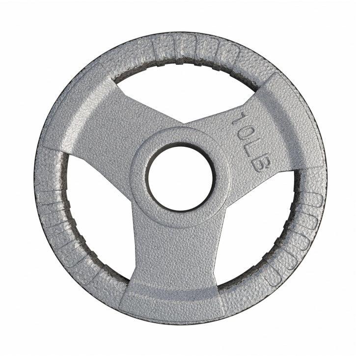 Hantelscheibe Gusseisen Gripper - 2,5-45 lb (1,1-20,4 kg), 2" (50/51 mm), Silber - Gorilla Sports DE