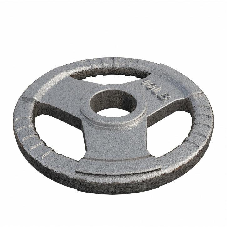 Hantelscheibe Gusseisen Gripper - 2,5-45 lb (1,1-20,4 kg), 2" (50/51 mm), Silber - Gorilla Sports DE