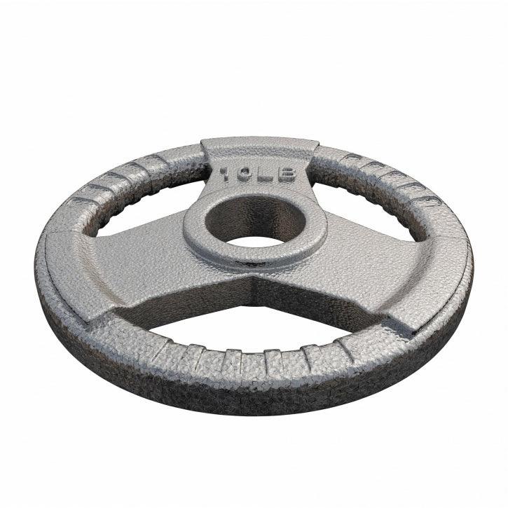 Hantelscheibe Gusseisen Gripper - 2,5-45 lb (1,1-20,4 kg), 2" (50/51 mm), Silber - Gorilla Sports DE