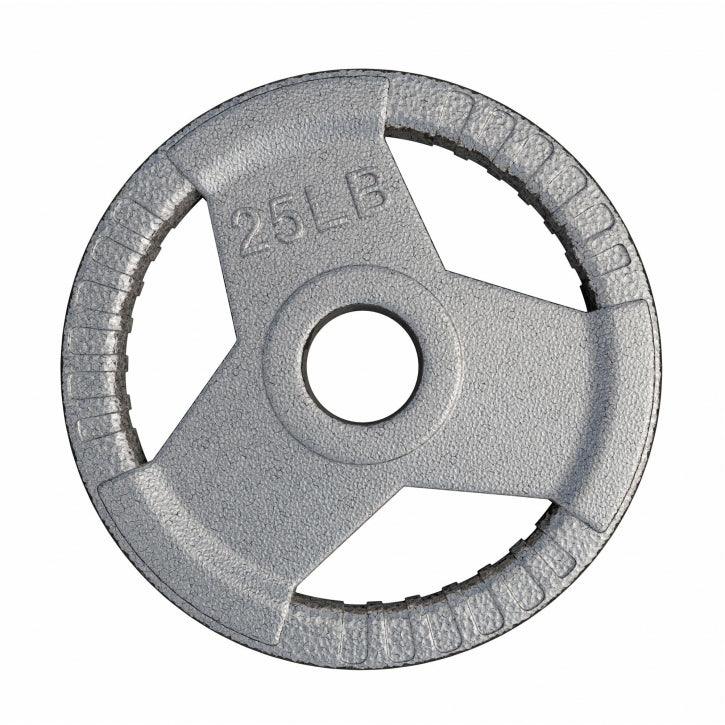 Hantelscheibe Gusseisen Gripper - 2,5-45 lb (1,1-20,4 kg), 2" (50/51 mm), Silber - Gorilla Sports DE