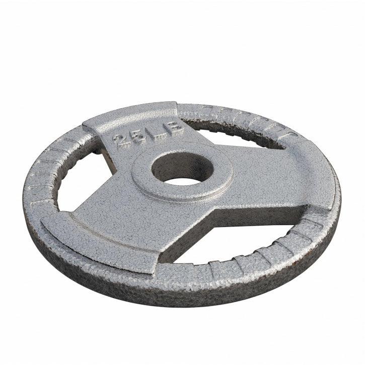 Hantelscheibe Gusseisen Gripper - 2,5-45 lb (1,1-20,4 kg), 2" (50/51 mm), Silber - Gorilla Sports DE