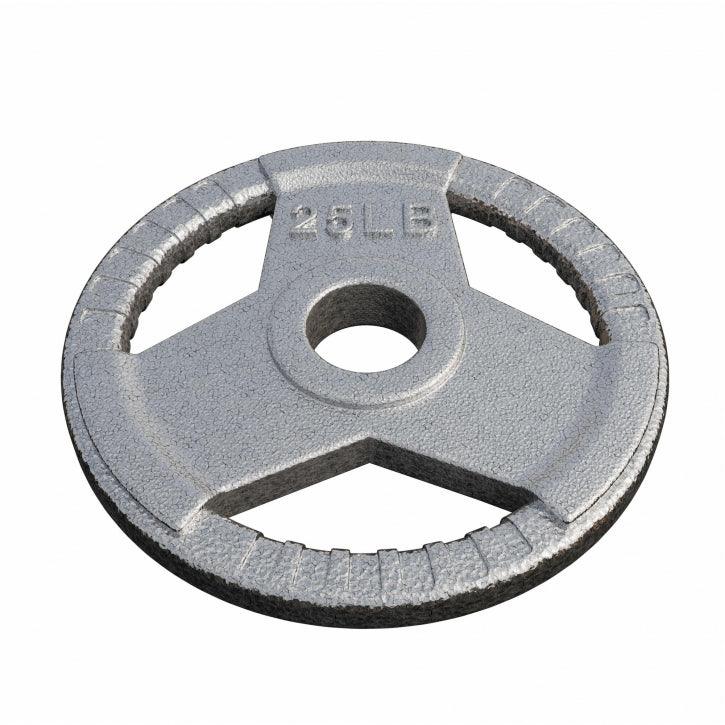 Hantelscheibe Gusseisen Gripper - 2,5-45 lb (1,1-20,4 kg), 2" (50/51 mm), Silber - Gorilla Sports DE