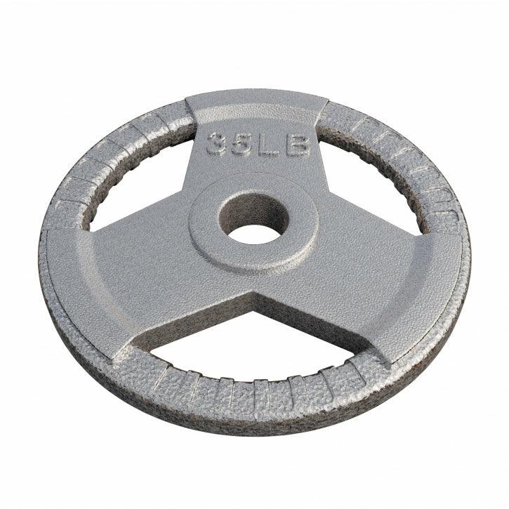 Hantelscheibe Gusseisen Gripper - 2,5-45 lb (1,1-20,4 kg), 2" (50/51 mm), Silber - Gorilla Sports DE