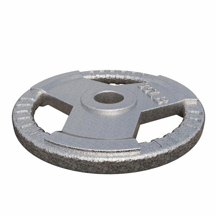 Hantelscheibe Gusseisen Gripper - 2,5-45 lb (1,1-20,4 kg), 2" (50/51 mm), Silber - Gorilla Sports DE