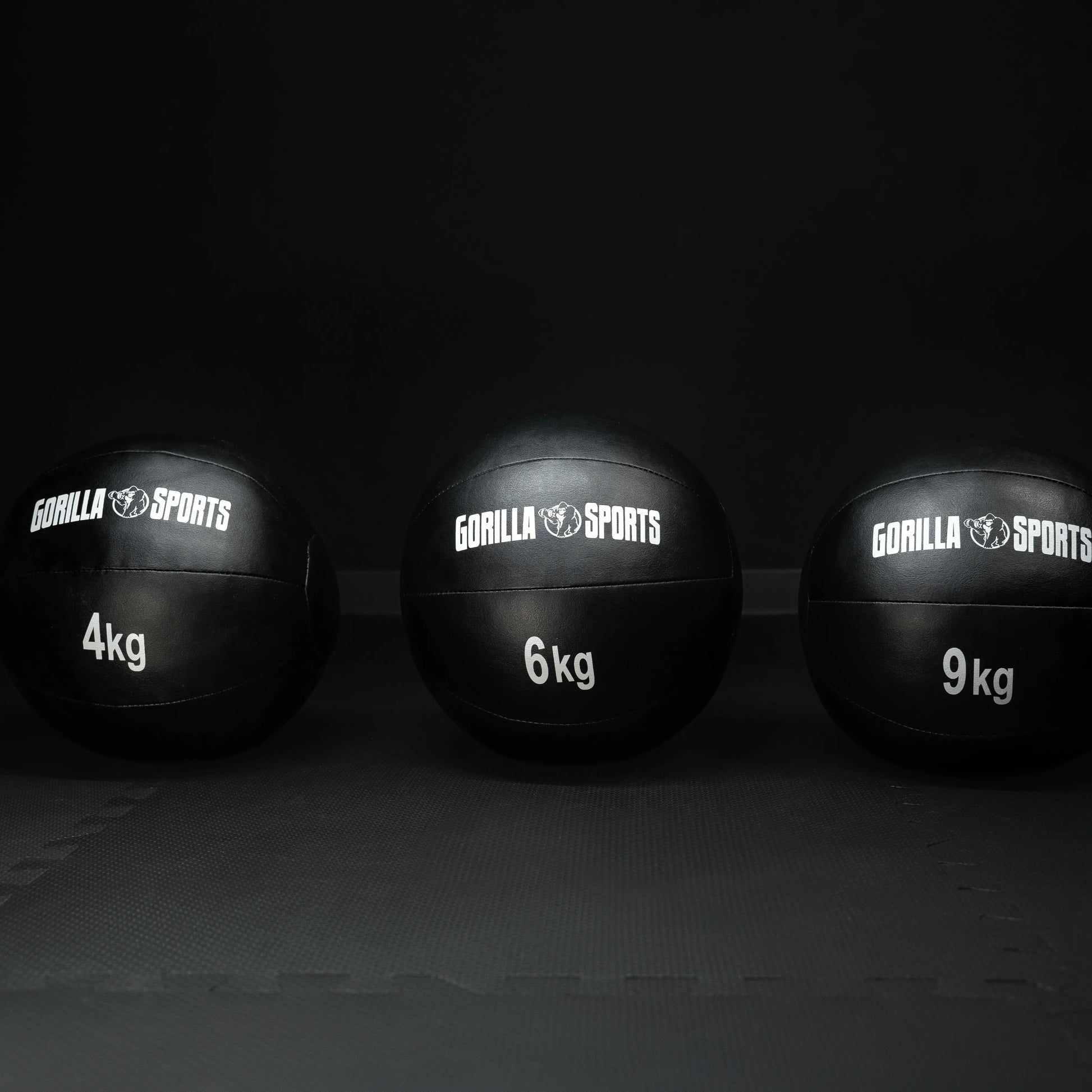 Medizinball aus Leder in Schwarz 1 - 10 kg - Gorilla Sports DE