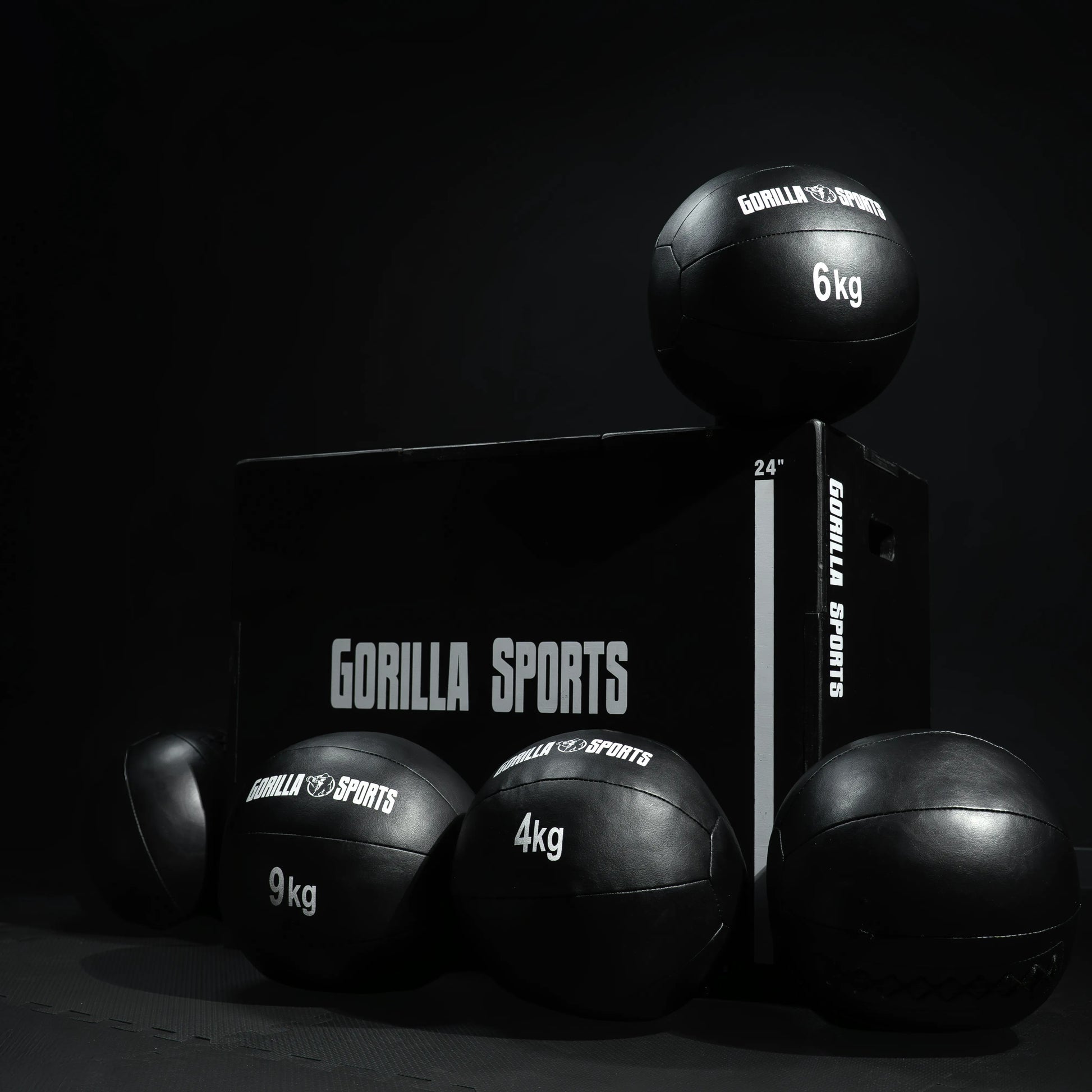 Medizinball aus Leder in Schwarz 1 - 10 kg - Gorilla Sports DE