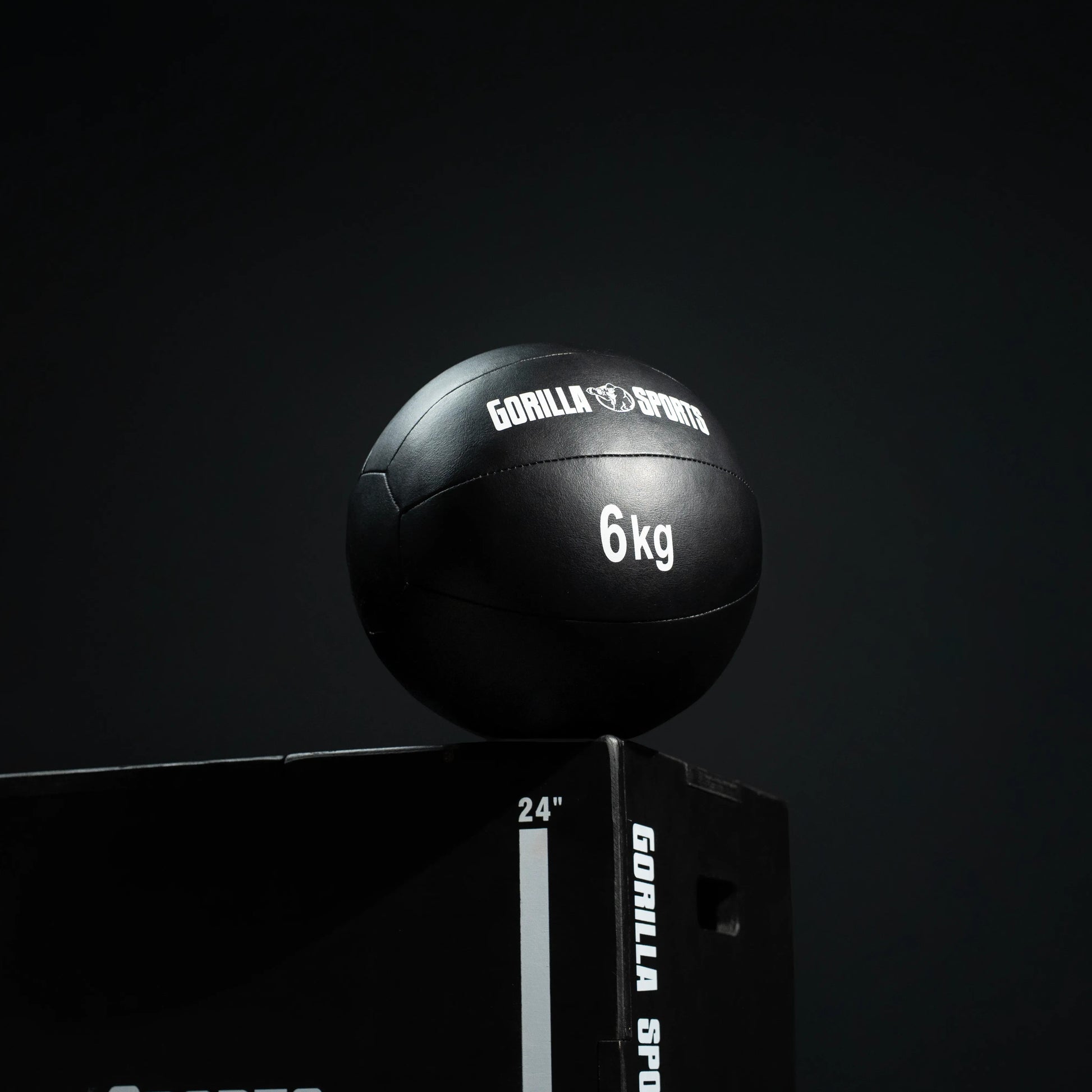 Medizinball aus Leder in Schwarz 1 - 10 kg - Gorilla Sports DE