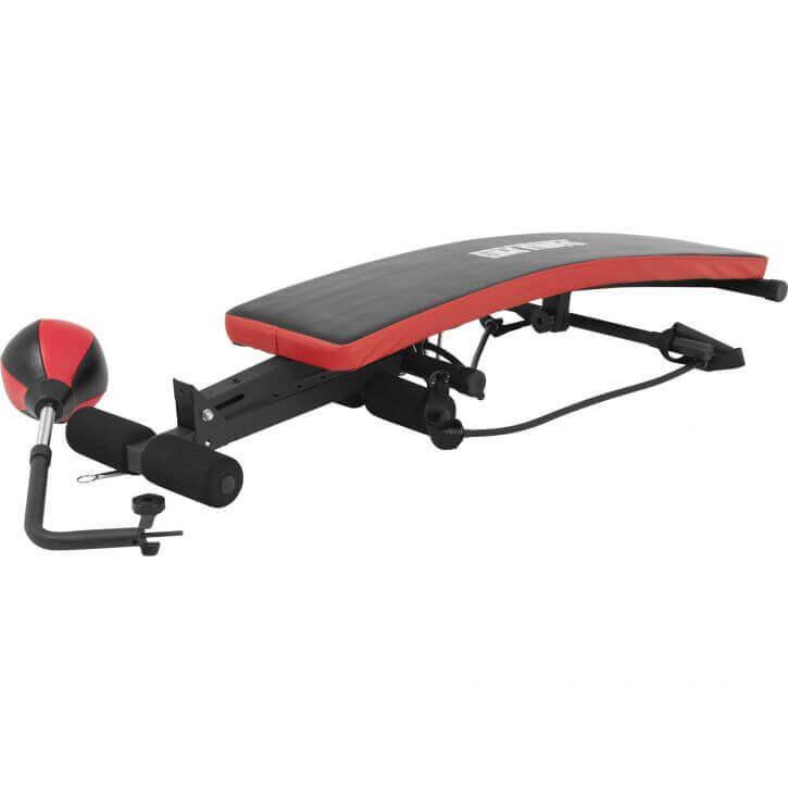 Sit up Bank mit Punchingball in der Farbe Schwarz/Rot - Gorilla Sports DE