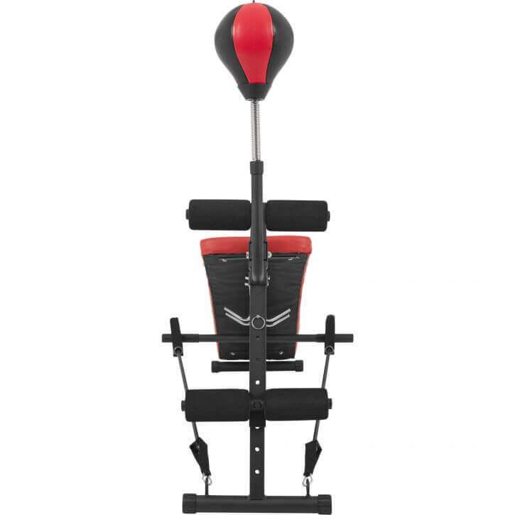Sit up Bank mit Punchingball in der Farbe Schwarz/Rot - Gorilla Sports DE