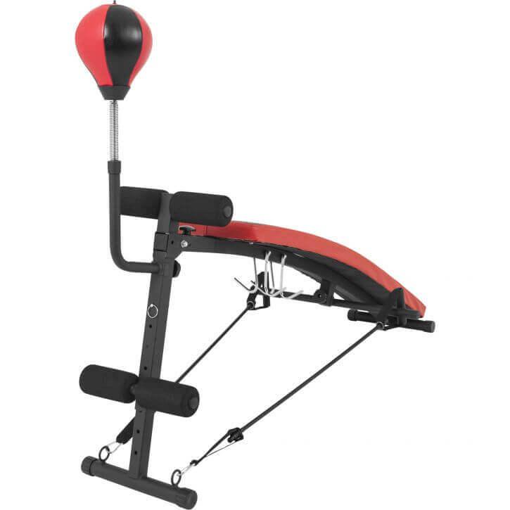 Sit up Bank mit Punchingball in der Farbe Schwarz/Rot - Gorilla Sports DE
